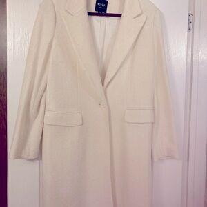 Light coat with lining, off white, new.